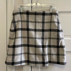 Uniqlo grey plaid winter mini skirt